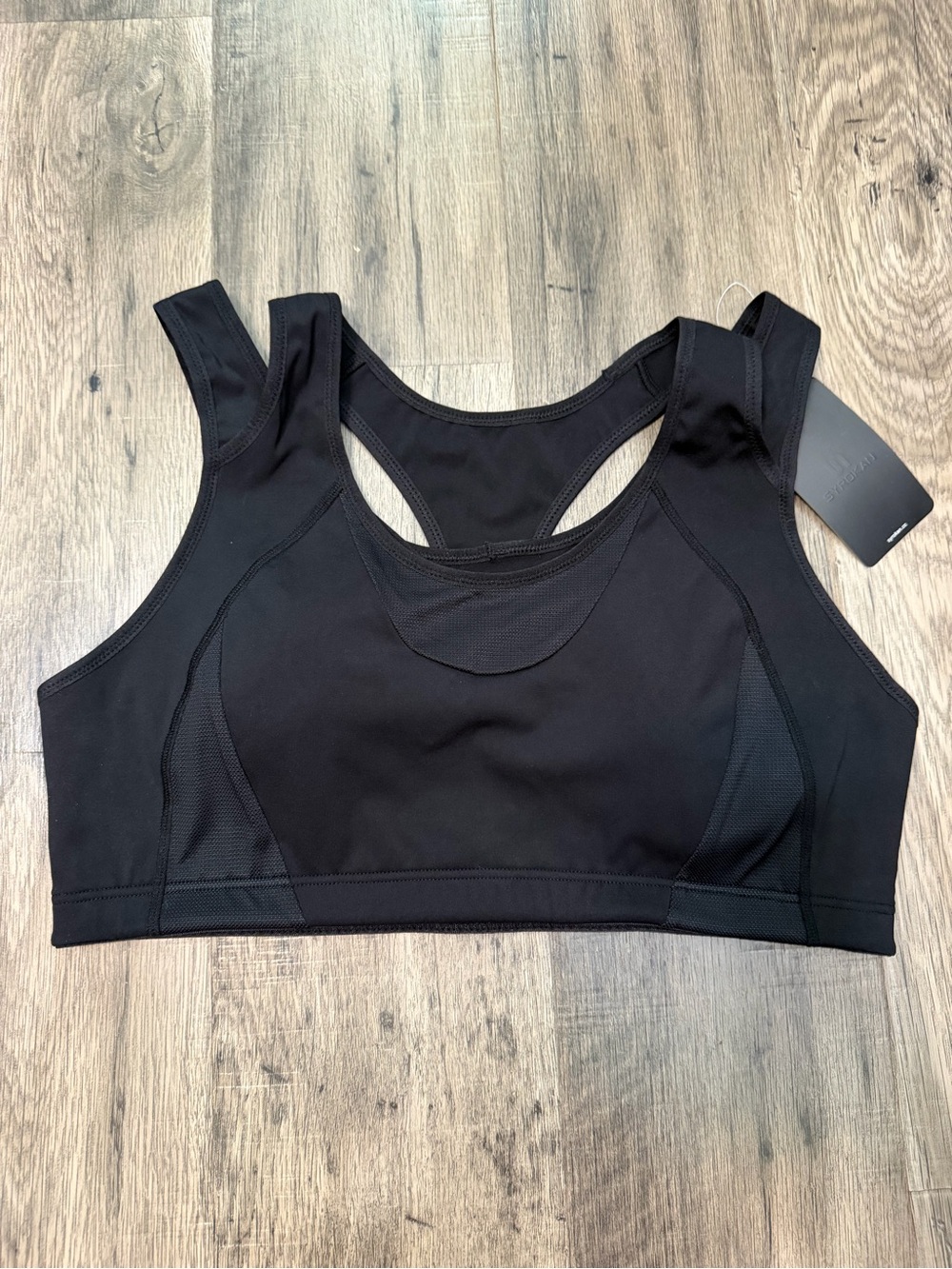 SYROKAN Women's High Impact Double Layer Sports Bra Black XXL